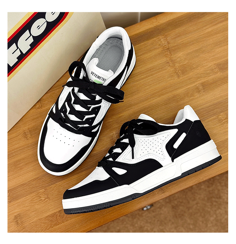 White Casual Sneakers For Men Thick Soled Trendy Breathable Shoes_voghion.com