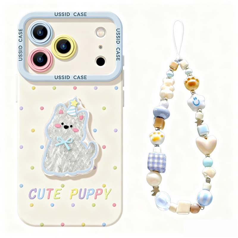 水玉模様の犬柄 iPhone 17 Pro Max用スマホケース 17 Pro 全面保護 耐衝撃 17 液体シリコン Air 保護カバー 16|undefined