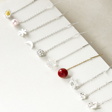 S925银耳线女养耳洞简约小清新韩版耳链中长款耳环气质耳钉耳饰