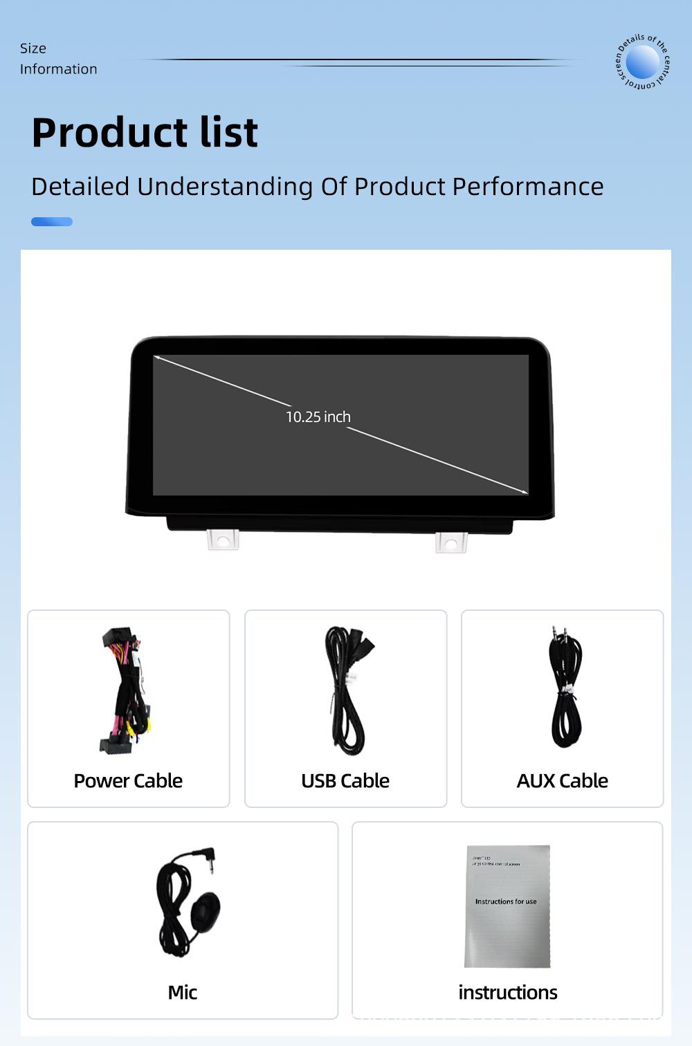 10.25inch Suitable for Bmw F20 F21 Android Carplay Car Central Control Screen Gps Navigator Player One