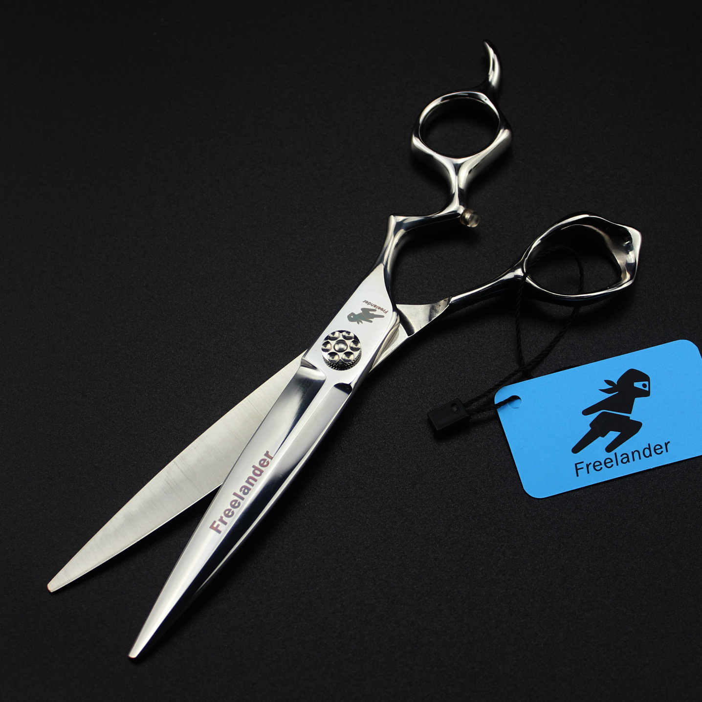 7.0inch Hairdressing Large Sliding Blade Curved Chubby Scissors, Comes With A Bag_voghion.com