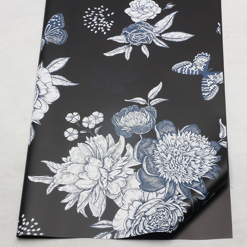 Flores de mariposa de flores de papel de embalaje de flores de oro de papel de embalaje de canasta abierta de papel de embalaje de película impermeable de flores materiales de ramo de flores