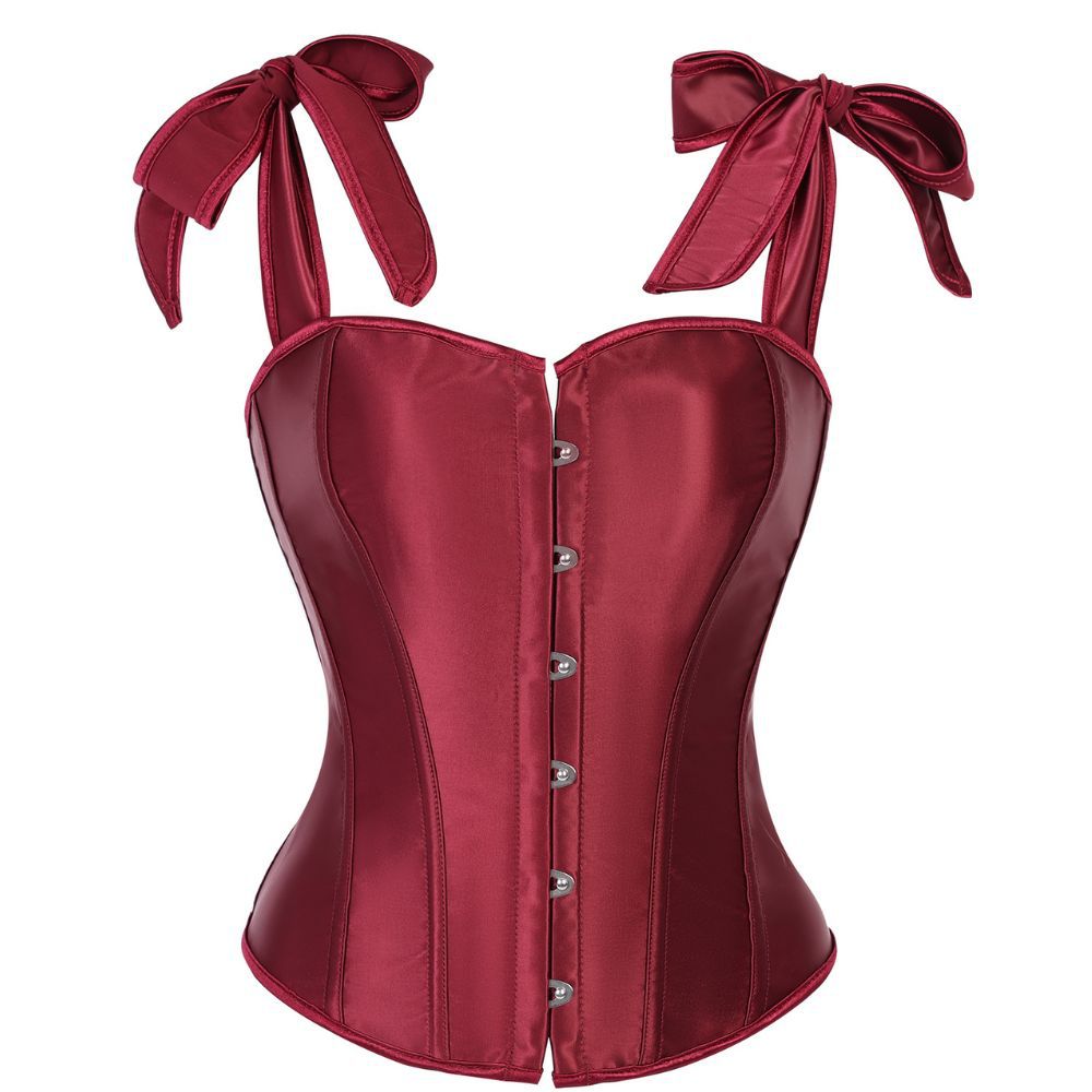 Satín francés de color sólido cinturón de hombro correa de correa de diseño ajustable para el pecho corset hueso de pez chaqueta plástica