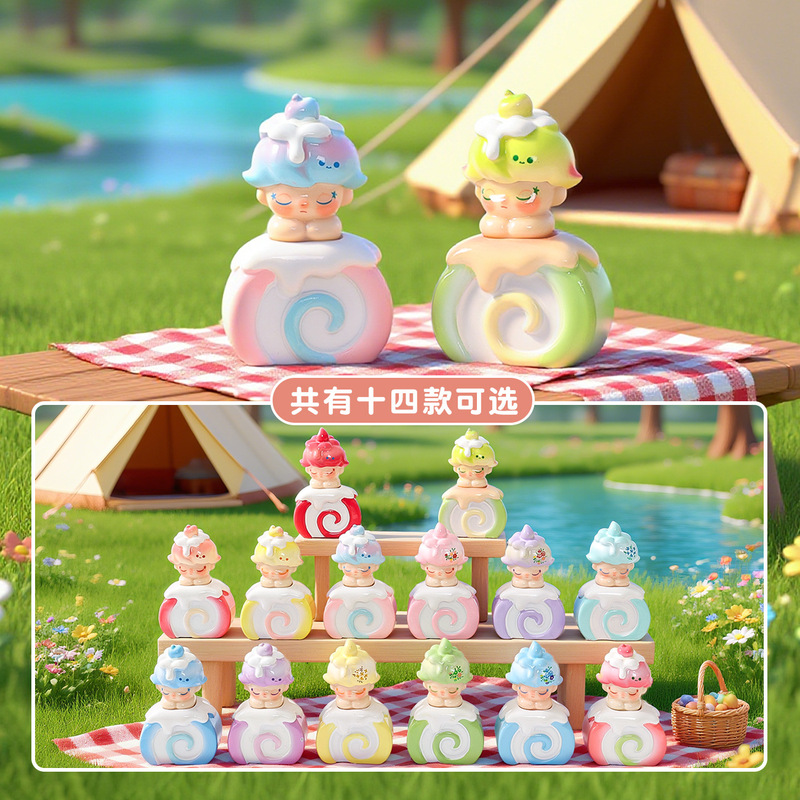 可爱迪迪春日蛋糕卷树脂摆件 diy装饰品配件直播盲盒盲袋配件批发|undefined
