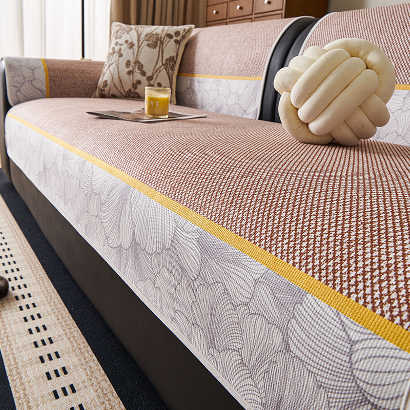 Nuevo cojín de sofá chino simple nuevo estilo chenilla cuatro estaciones universal fijo antideslizante cojín toalla cubierta de sofá de lujo ligero