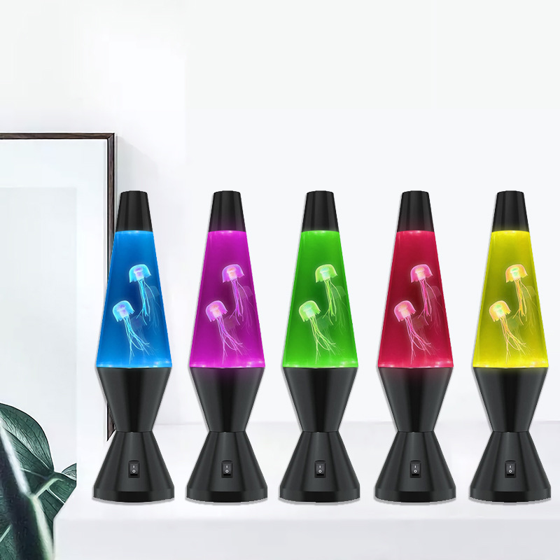New Led Colorful Color-Changing Simulated Jellyfish Lamp Export Atmosphere Bedroom Luminous Table Lamp Creative Gift Lava Lamp