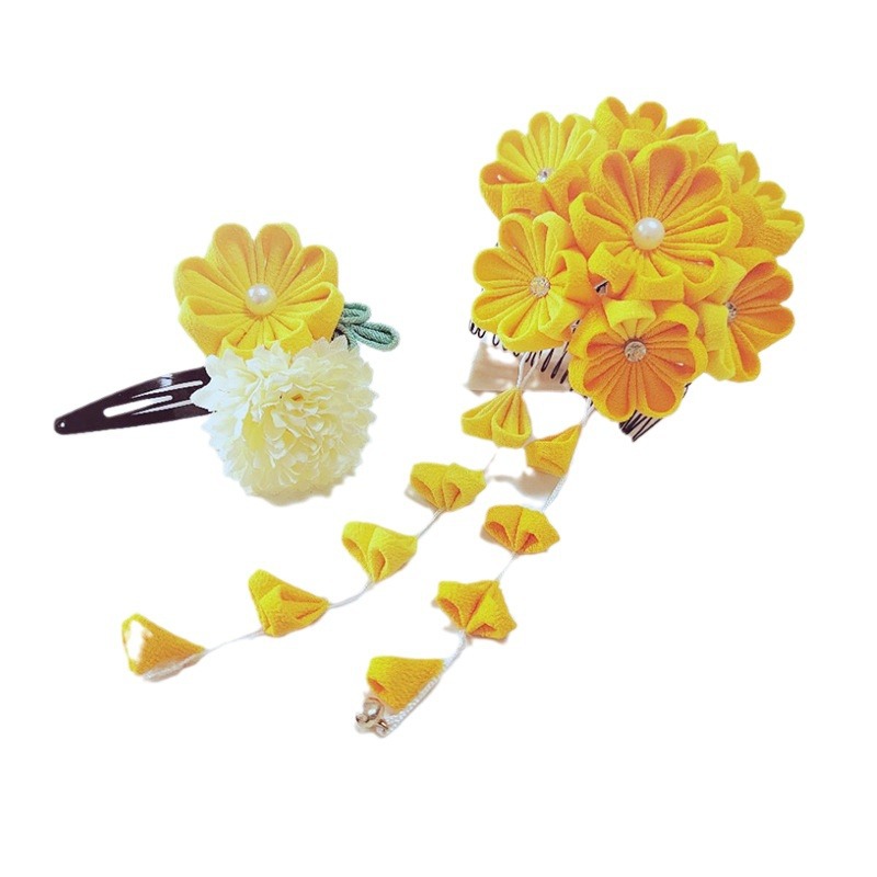 Custom Hair Accessories, Finely Crafted Hairpins, Crepe Yarn Tassels, Japanese-Style Tassels, Kimono Dresses, Factory Supply of Cheongsam Hairpins