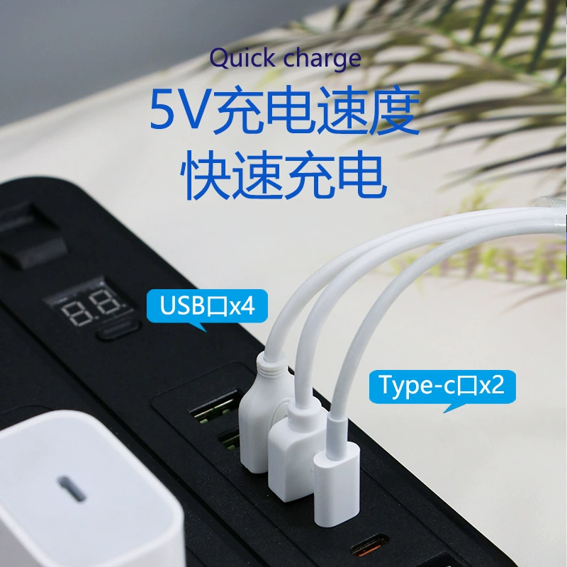 [해외무역 전용] 타이밍 소켓 USB 플러그인 스마트홈 다공성 Type-C 배선