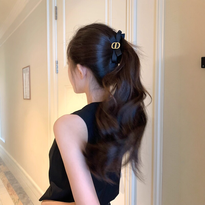 Casual Pig Nose Letter Cd Metal Black Bow Banana Clip Women's Back Ponytail Hairpin Hair Accessories Casual Pig Nose Letter Cd Metal Black Bow Banana Clip Women's Back Ponytail Hairpin Hair Accessories