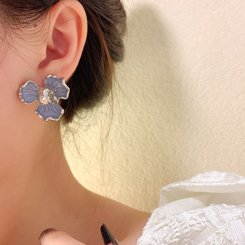 1 Pair Sweet Heart Shape Rose Flower Inlay Imitation Pearl Alloy Rhinestones Earrings display picture 4