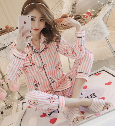 Nuevas celebridades de Internet ins viento primavera otoño pijamas mujeres de manga larga versión coreana japonesa dulce y lindo traje de servicio a domicilio de confinamiento