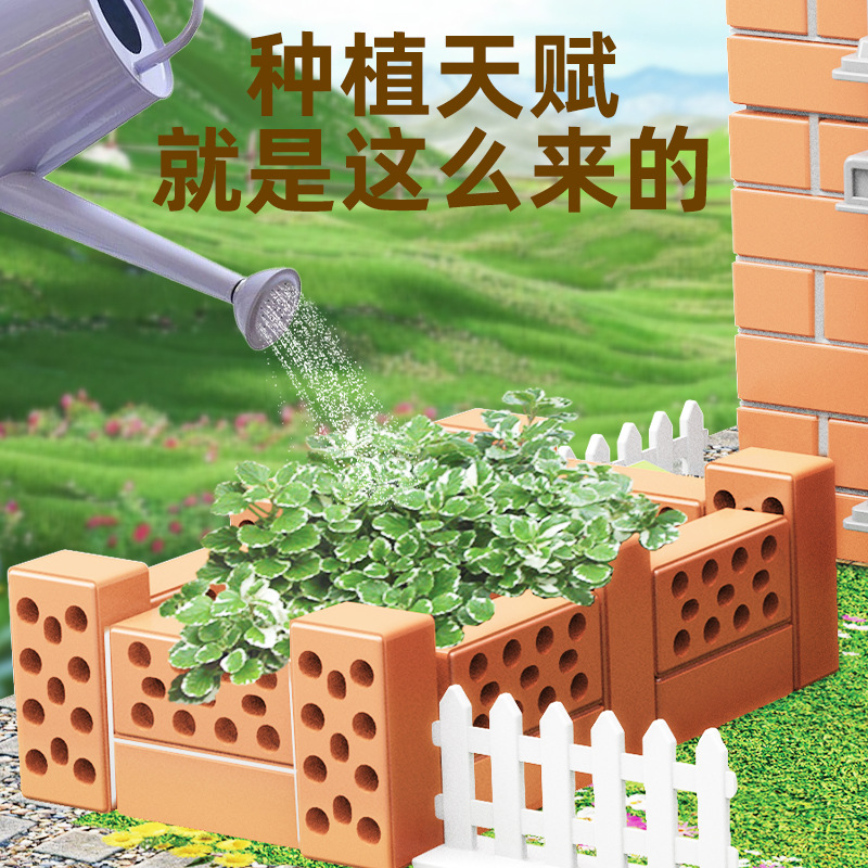 Masoneros niños diy mano chalet ladrillo real mini villa casa construida pared juguetes de construcción de bloques juguetes ensamblados
