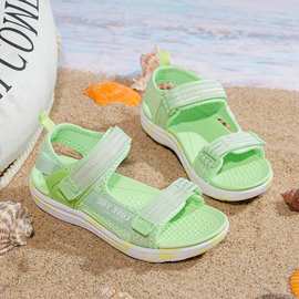 儿童凉鞋实物图片 软底魔术贴女童轻便鞋女孩鞋学生鞋28-39