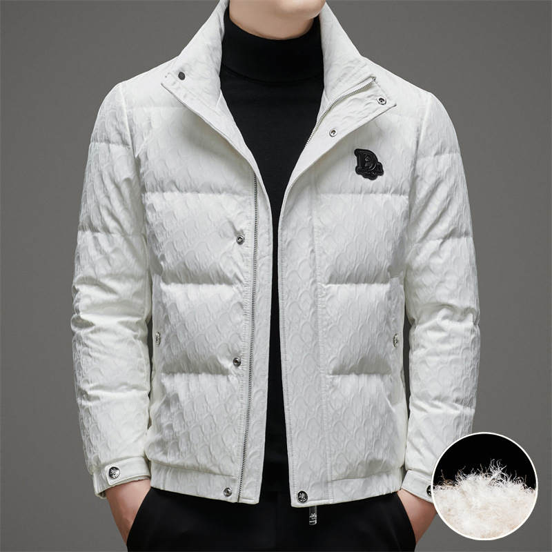 Winter stand collar men's down jacket fashion trend young and middle-aged warm jacket 90 white duck down jacket casual trend