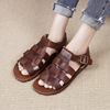 datasensor Sandals 2022 weave Rome shoes genuine leather soft sole girl student Exorcism comfortable Versatile Beach shoes