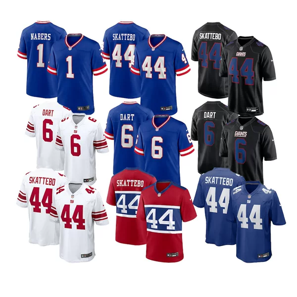 New York Nfl Football Giants No. 8 No. 9 No. 12 Export Jersey Embroider Factory