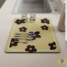 小清新厨房硅藻泥沥水垫洗碗池垫吸水速干卫生间洗漱台耐磨防滑垫
