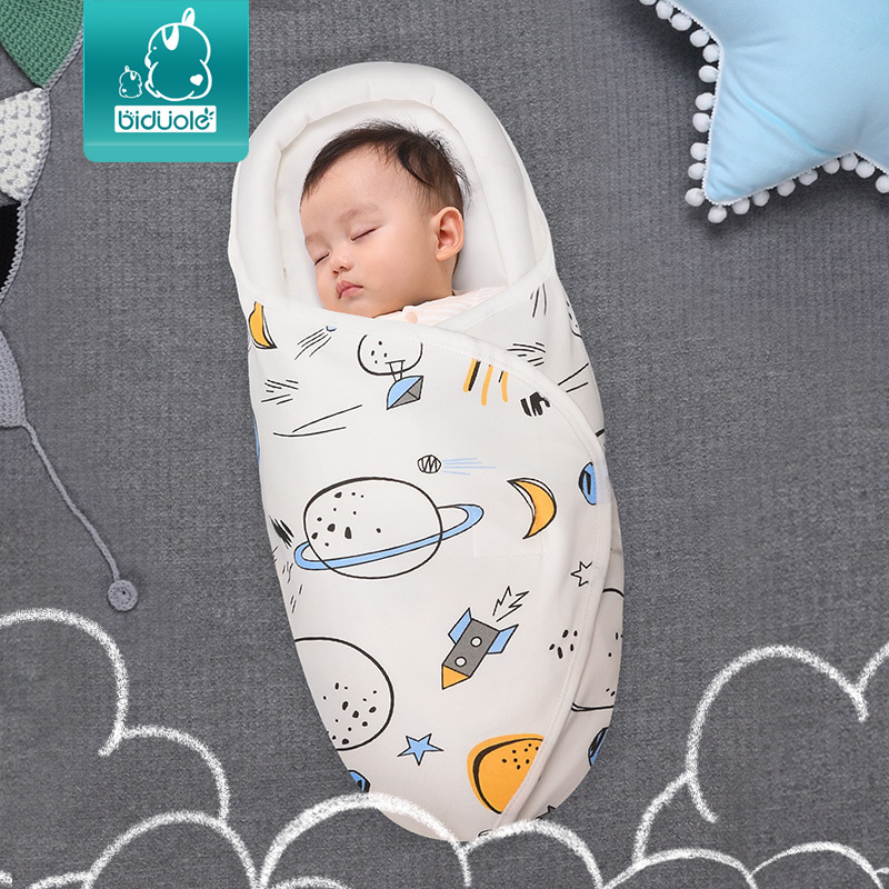 Baby Swaddle Wrap Pure Cotton Quilt Spring and Summer Newborn Sleeping Bag Baby Anti-Jump Sleeping Bag Baby Bedding