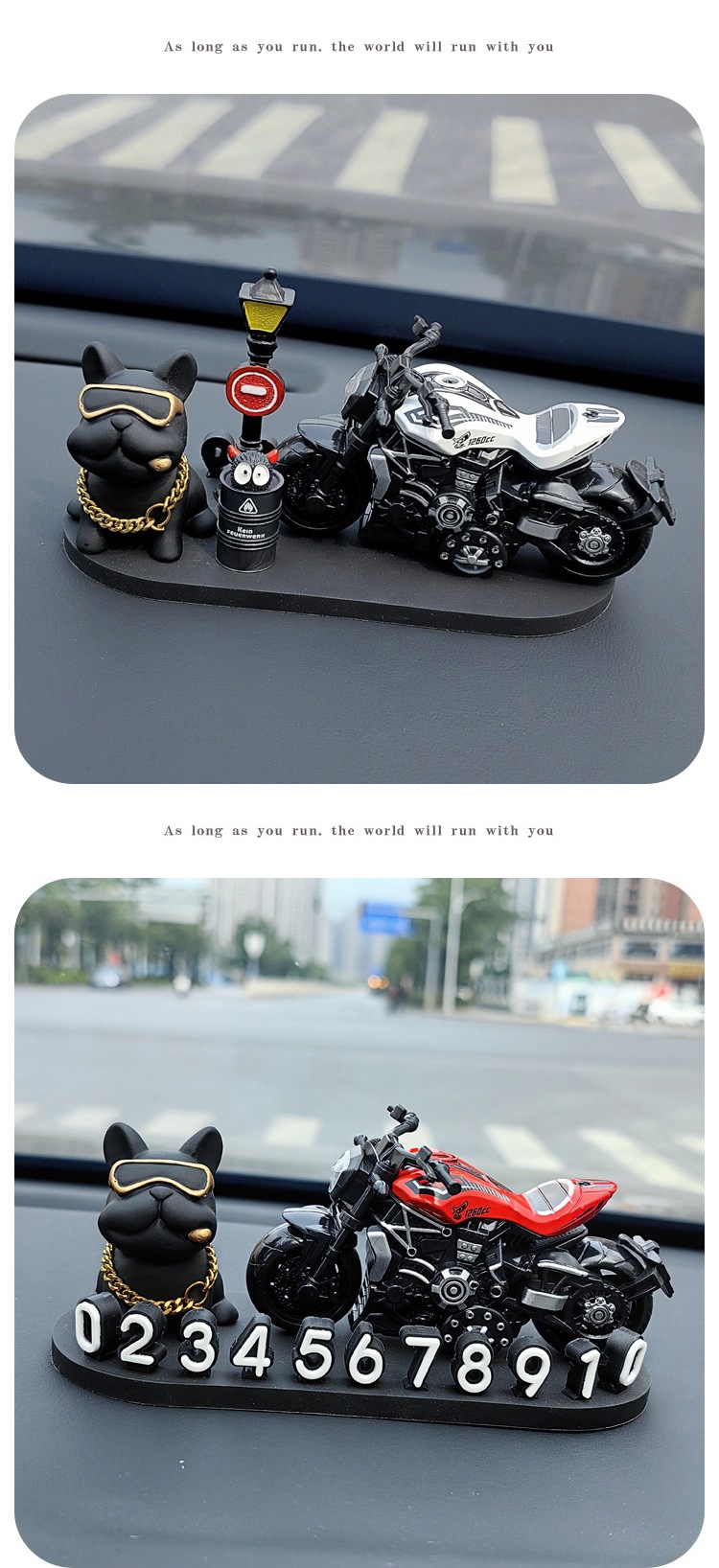 Creative and high-end car temporary parking number plate, 3D car phone number sign, personalized interior decoration accessory