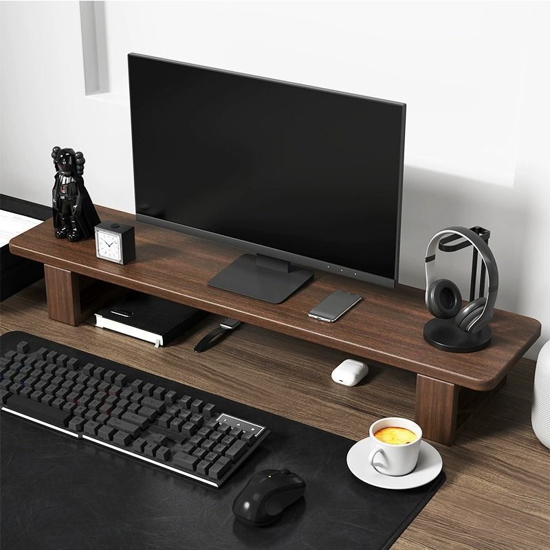 Monitor Elevated Desktop Desk Bracket Storage Rack Desktop Screen Solid Wood Laptop Storage