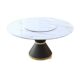 Modern Simple Rock Board Dining Table and Chair Combination Household Large Round Table Hotel Banquet Restaurant Hotel Round Table with Turntable