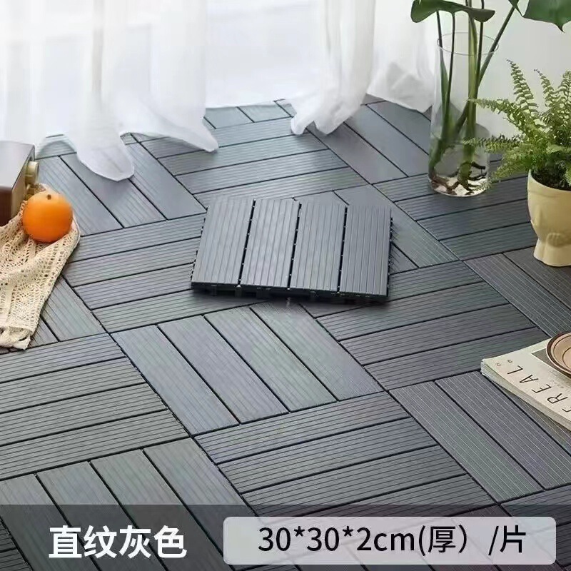 户外塑料地板自拼阳台露台木地板庭院花园改造自铺木塑塑料地板厂|undefined