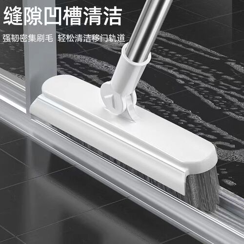 Corner gap cleaning long handle hard bristle triangular floor brush for bathroom and toilet, no dead corner floor cleaning brush, tile cleaning brush