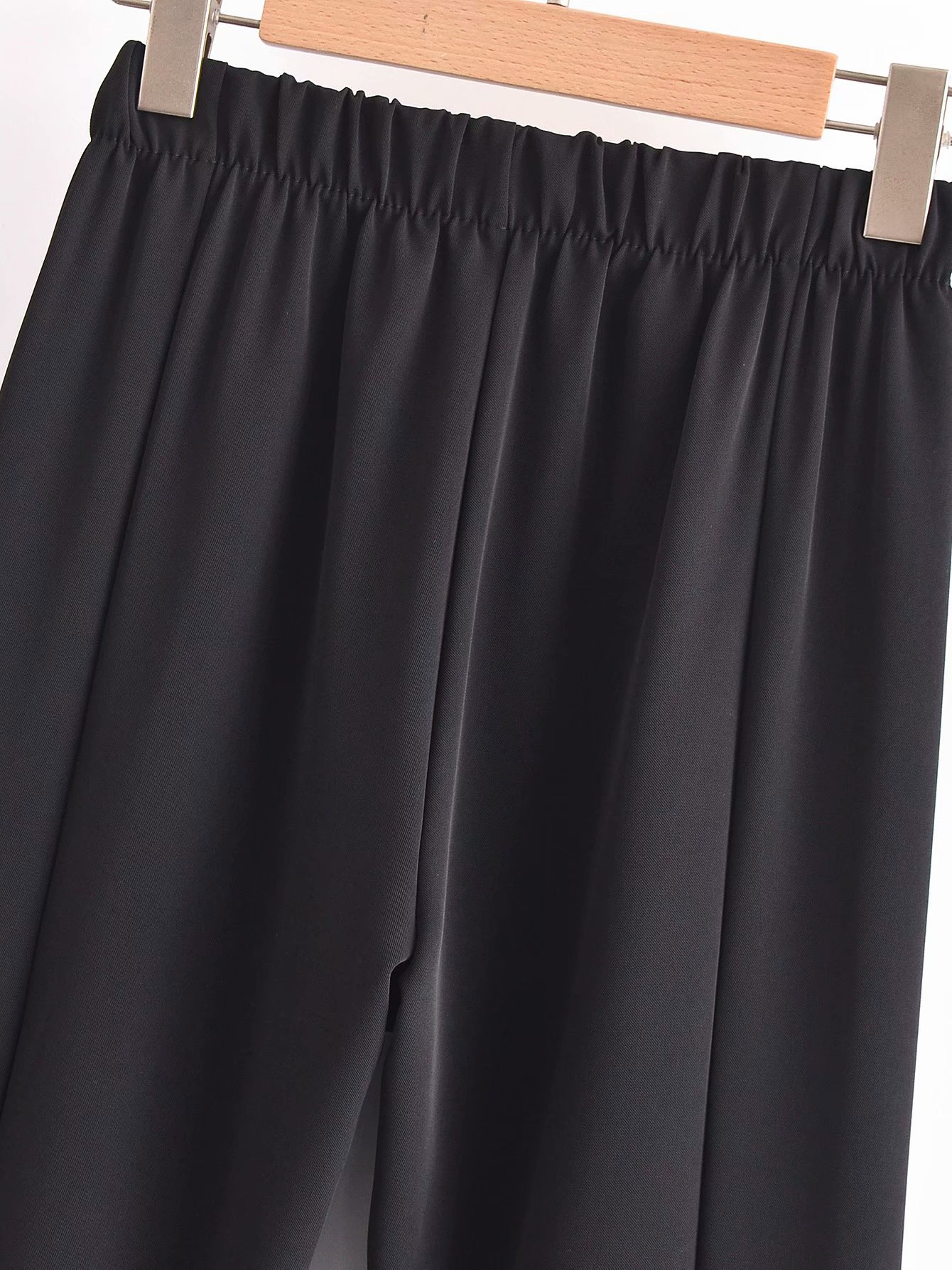 pantalones casuales de pierna ancha con cintura elástica NSAM44585