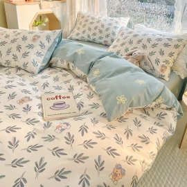 ins纯棉床上用品四件套床笠100全棉儿童学生宿舍床单人被套三件套