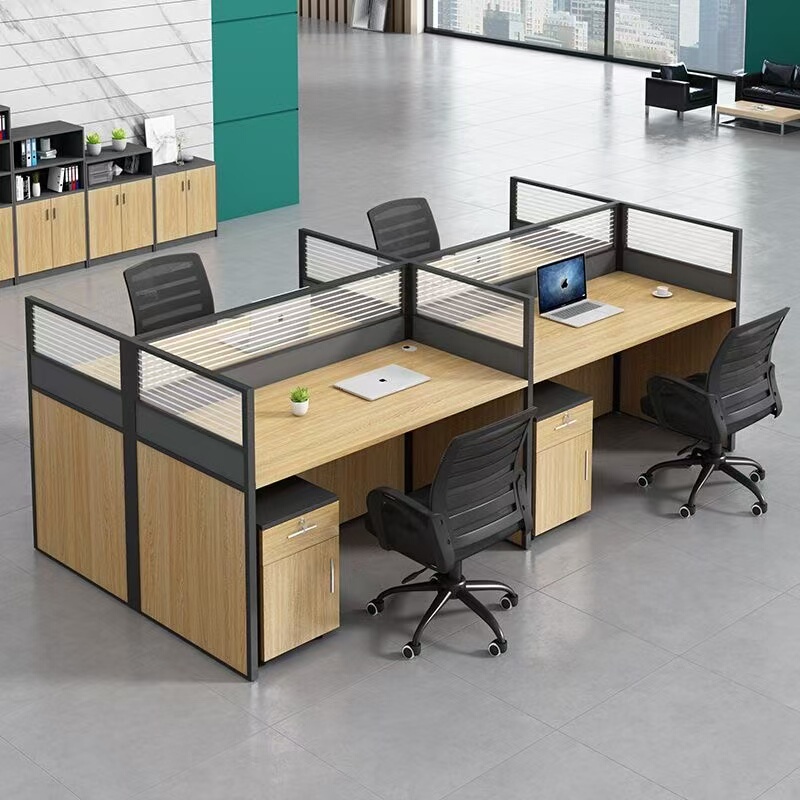 Simple Modern Staff Office Desk and Chair Set, Employee Workstation Desk, Office Partition, Cubicle Computer Desk