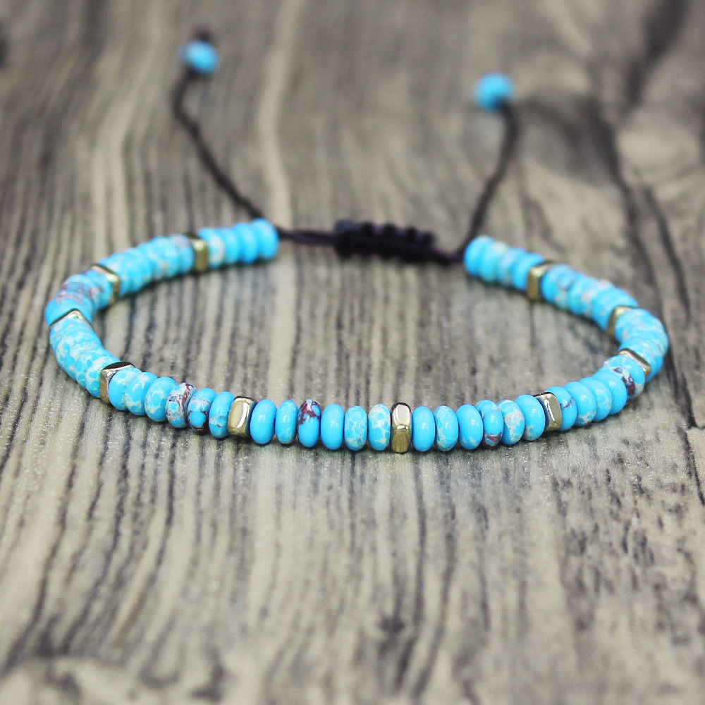 natural stone, Emperor Stone Material Natural Stone Emperor Stone Casual Irregular Beaded Printing Bracelets