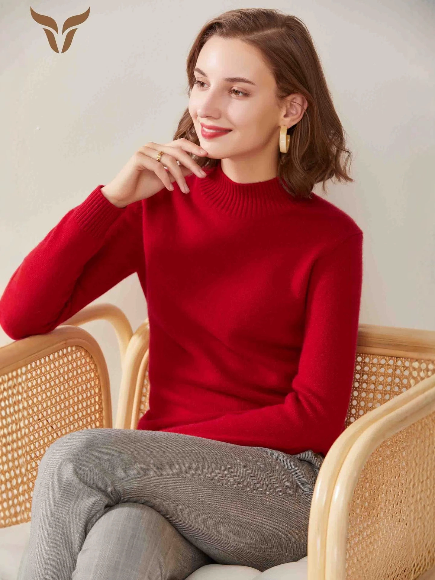Уютный теплый кашемировый длинный рукав, шерстяной демисезонный свитер, европейский стиль
