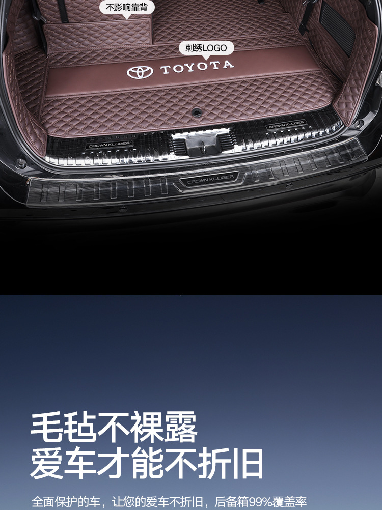 Suitable for Toyota Highlander Trunk Mat 7-Seater Supplies, Modified Old Models 09-26, Fully Enclosed Trunk Mat