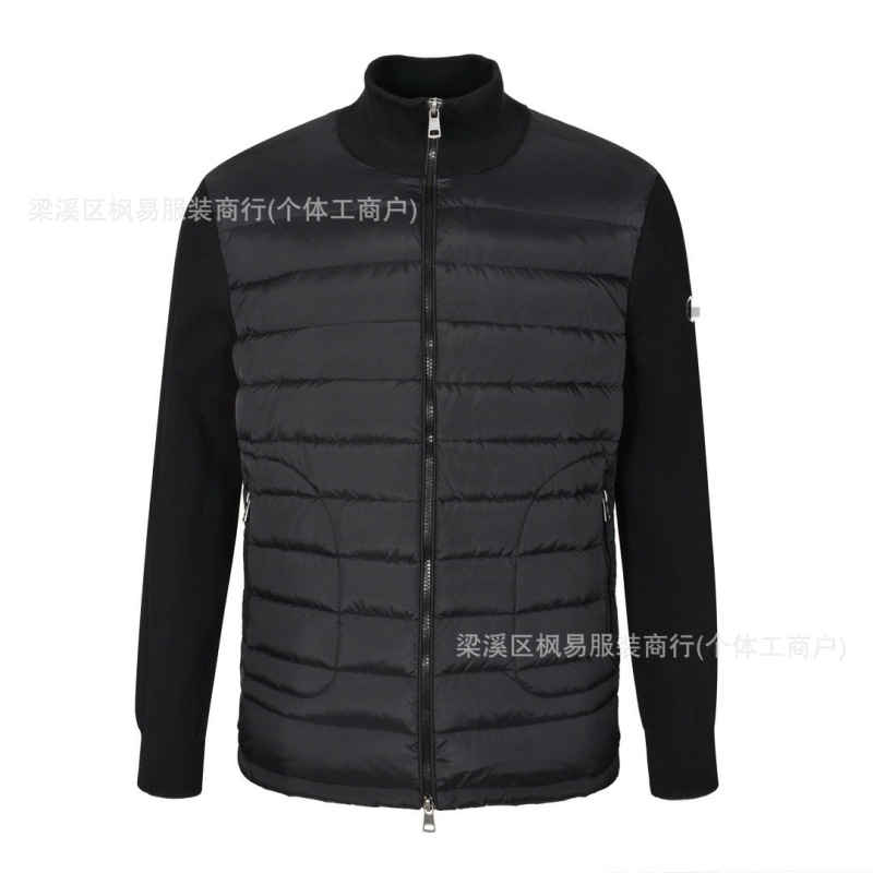 2025新款M家 针织羽绒服男款拼接白鸭绒立领保暖百搭休闲轻薄外套|undefined