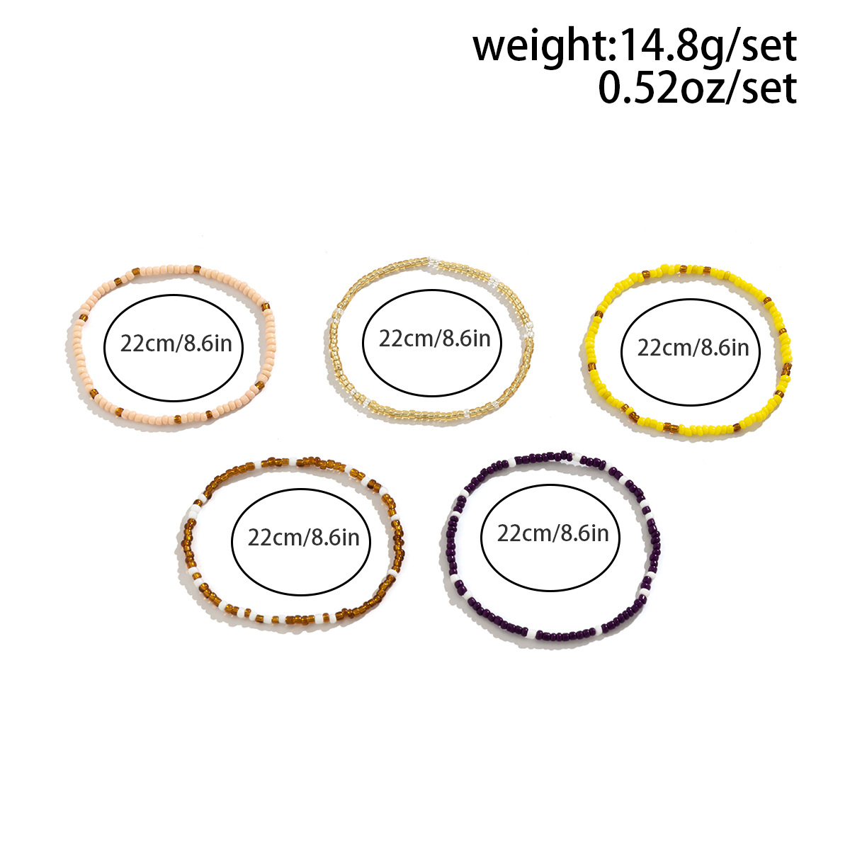 Simple Style Classic Style Solid Color Artificial Gemstones Plastic Resin Wholesale Anklet display picture 9