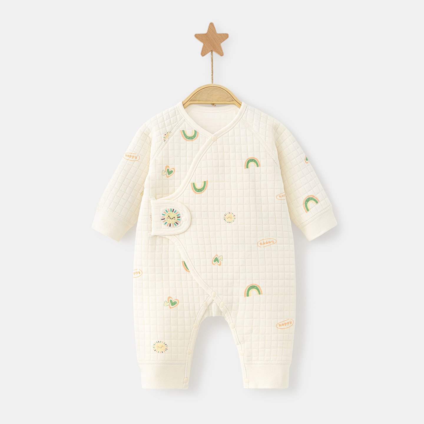 Primavera, otoño, invierno, ropa para bebés recién nacidos, calentamiento, algodón intercalado, monje de marzo, ropa de base, bata de nacimiento, bata