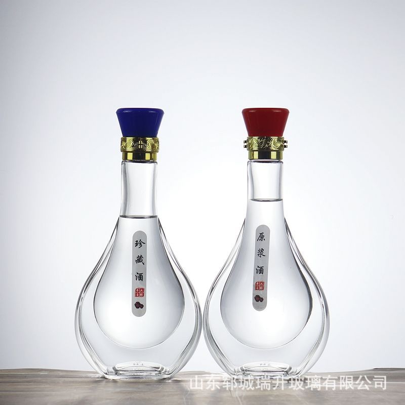 透明玻璃白酒瓶无铅空瓶子自酿原浆散酒分装瓶一斤装果酒饮料瓶