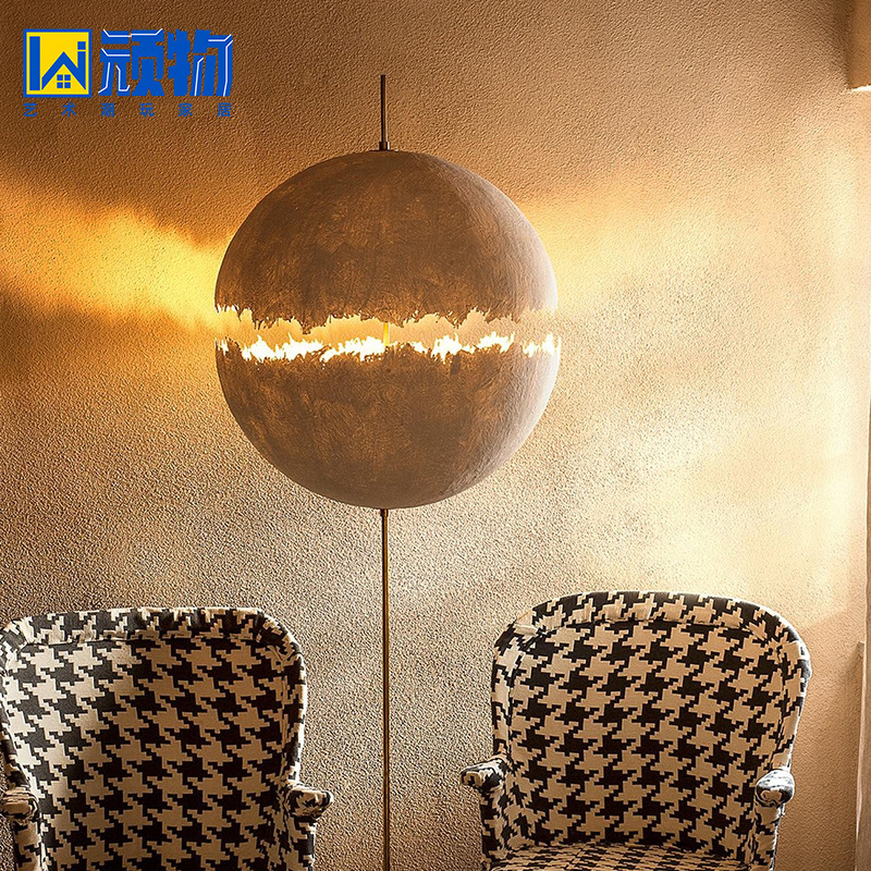 Italian Postkrisi Designer Art Living Room Table Lamp Bedroom Round Moon Earth Glass Floor Lamp