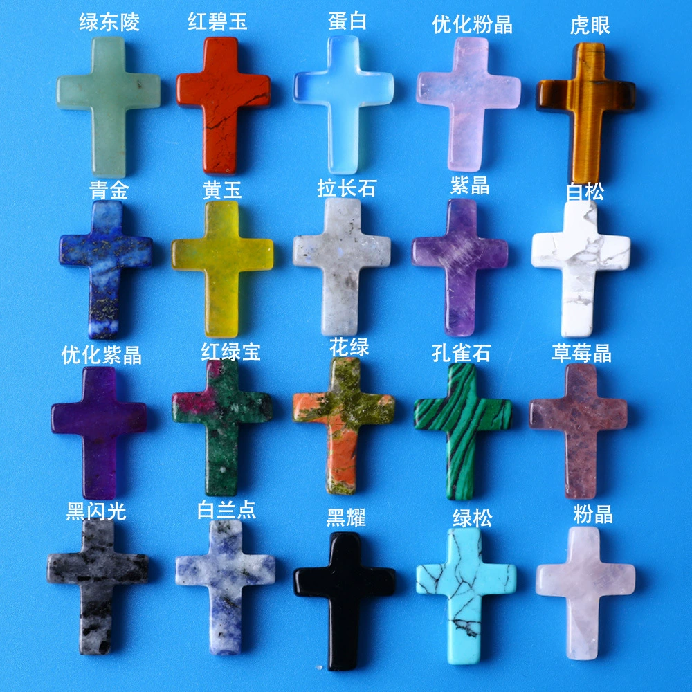 Кулон-крест из полированного камня без отверстий, украшение для дома в форме креста, аметистовое украшение