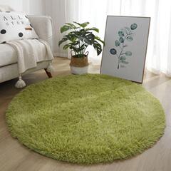 寝室用無地丸型シルクウールカーペット 北欧風フロアマット シンプルリビングルームソファ用ふわふわマット 家庭用ハンギングバスケット