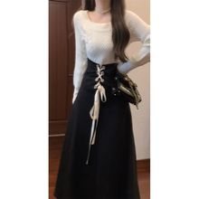 秋冬穿搭一整套感时尚套装新款小香风针织毛衣两件套女装