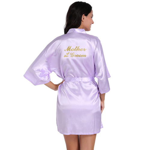Gold Foil Embossed Mother of the Groom Ladies Short Cardigan Robe Groom's Mother Wedding Morning Robe 