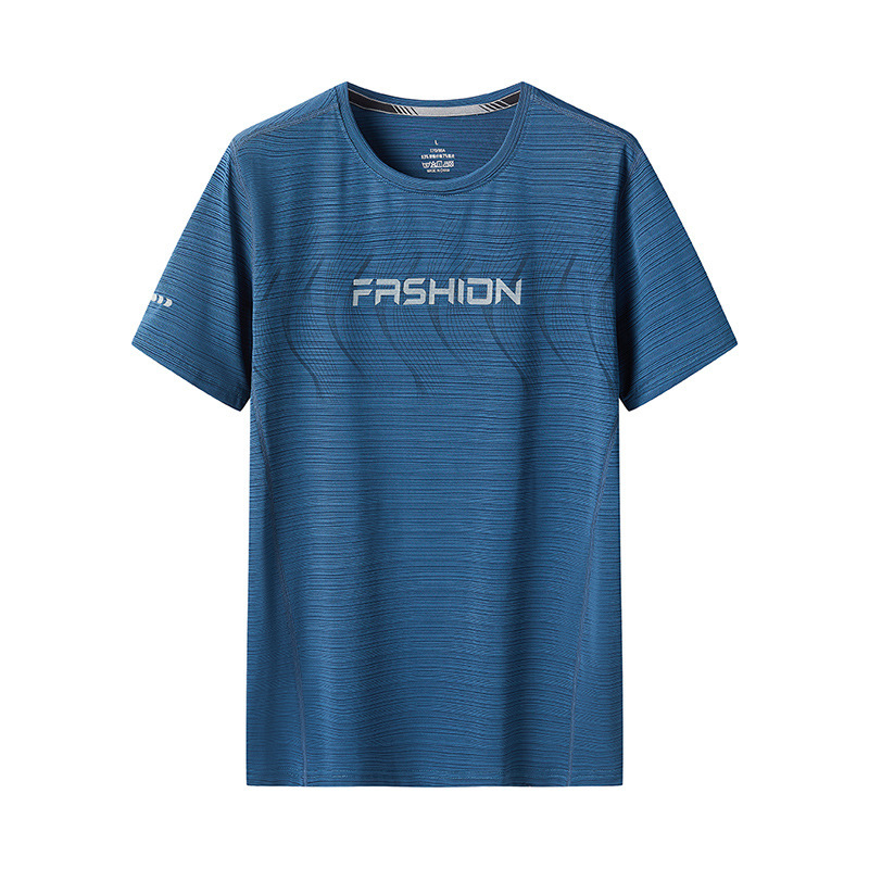 Cool T-shirt men's 2024 summer new running fitness short sleeve T-shirt ice silk quick-drying clothes sports jacket wholesale