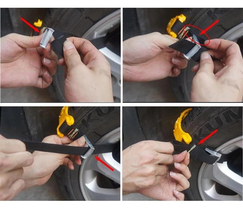 Factory Direct Sales of Thickened Anti-Skid Chains for Car Tires, Suitable for Cars, Suvs, and Commercial Vans, Universal Emergency Recovery Chains