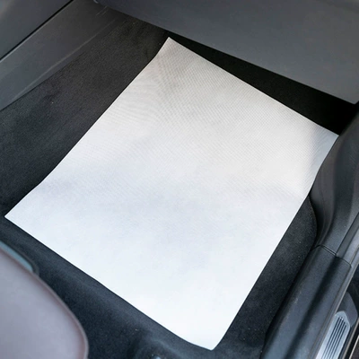 Universal Foot Pad, Y Car Disposable Non-woven Foot Mat - enlarged-4253-white-blank-50-sheets