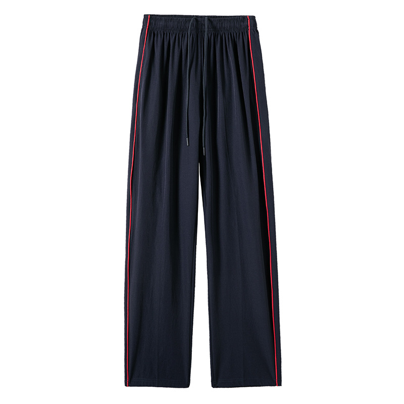 (2개) 고등학교 바지 네이비 스포츠 바지 빨간색과 파란색 바 학생 유니폼 바지 바지 1 바 화이트 에지 여름 얇은