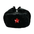 Black Cloth 160g Black Velvet Red Five-Pointed Star Badge