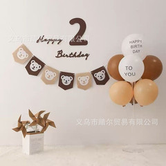 版权INS小红书小熊头加厚横幅拉旗宝宝百天周岁生日布置家居卧室