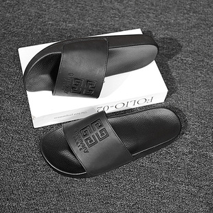 European Style Men's Slippers 2025 Summer Popular Outdoor Non-Slip Odor-Resistant Soft Sole Embroidered Slide Sandals