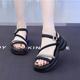 French Style Chanel Style Roman Sandals Women's Summer 2024 New Thick-soled Leather Rhinestone Strap Dress Beach Shoes